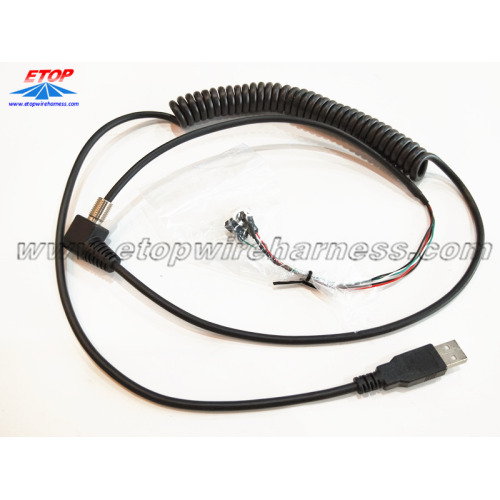 COILED USB Data Cable ke DC Connector