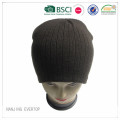 Men Acrylic Rib Knitted Beanie With Fleece Lining