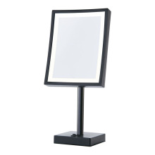Matte black square makeup mirror