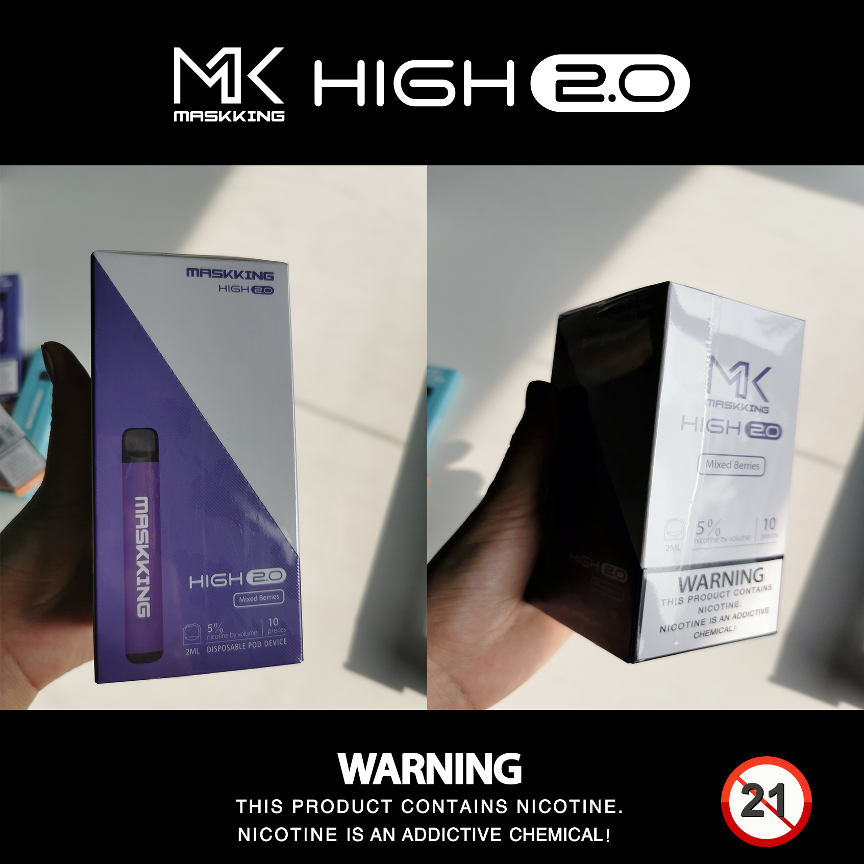 5 % Nic Salt OEM 일회용 포드 Maskking High2.0