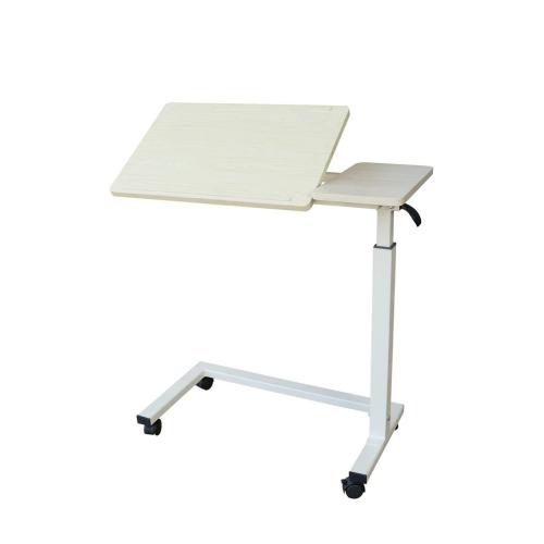 Medical bedside table with casters