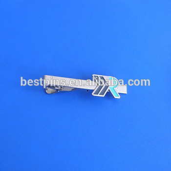 custom company logo silver tie bars