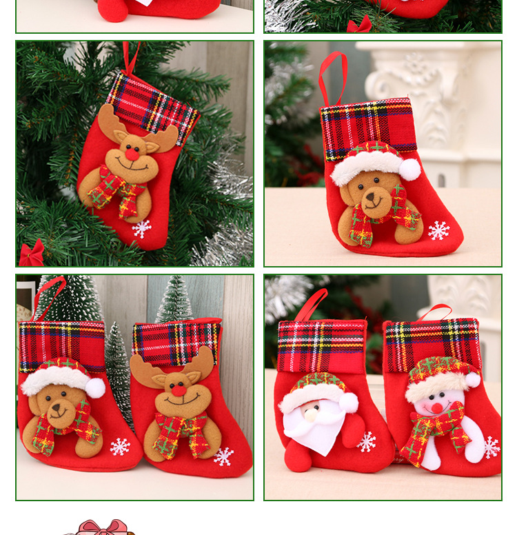 Hot Christmas Gift Christmas Stocking Sock Santa Claus Xmas Tree Hanging Decor Christmas Stockings Candy Gift Bag Navidad