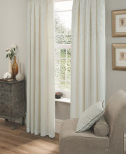 Durable Pearl Polyester Faux Silk Curtain Customized , White Bedroom Window Curtains