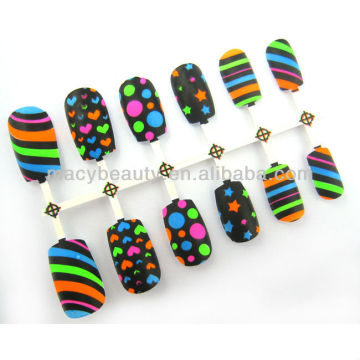 Colorful nail tips 6 size decorative fingernails