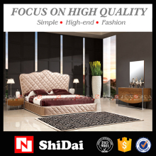 New model double bed design furniture / latest cheap bedroom sets / modern PU bed B9029