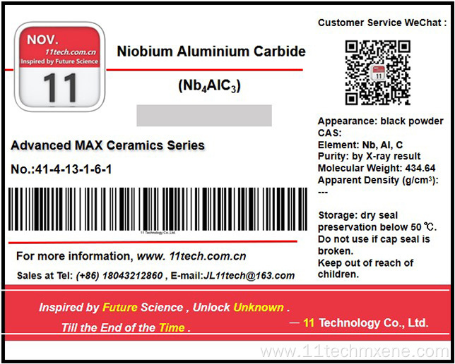 Superfine Niobium Aluminium Carbide MAX Nb4AlC3 Powder