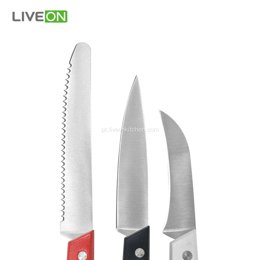 3 peças pequenas facas definido para cozinha