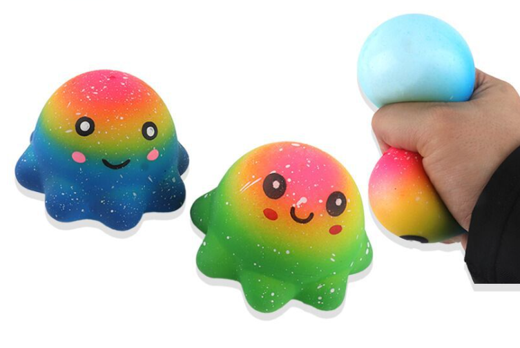 Squishy Squeeze Toys Rainbow Octopus