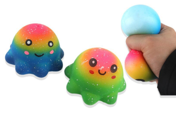 Squishy squeeze toys rainbow octopus