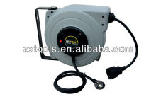 wal mounted power extension retractable spring cable reel