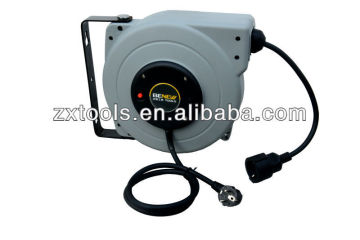 wal mounted power extension retractable spring cable reel