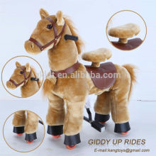 Riding stuffed horse toy& plush horse animal toy for gifts riding horse