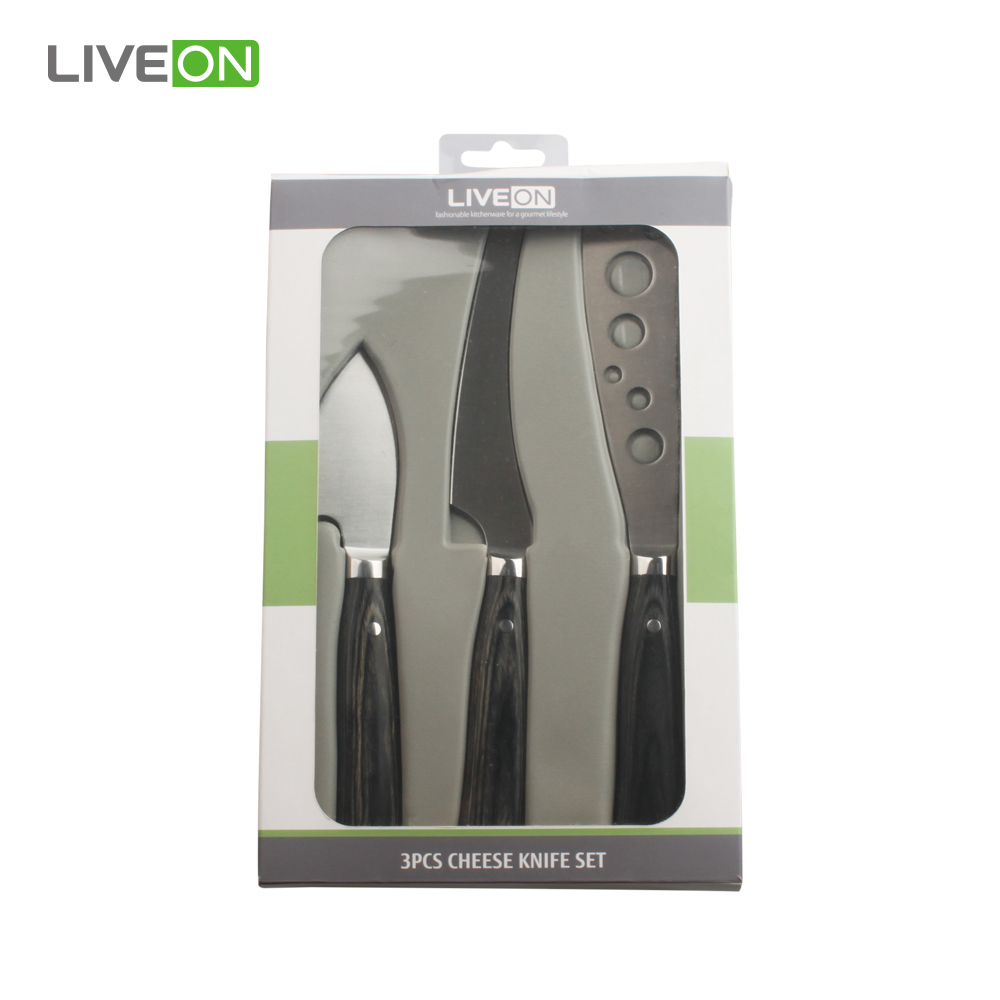 Pakka Wood Handle Cheese Knife Set