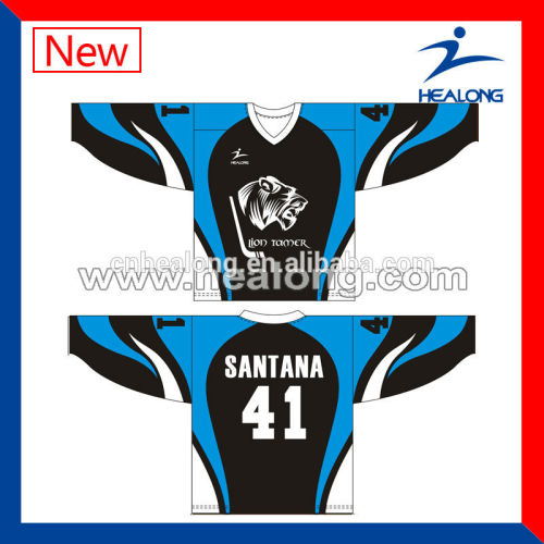 Blue And White Kockey Jersey,Digitally Printed Hockey Jersey