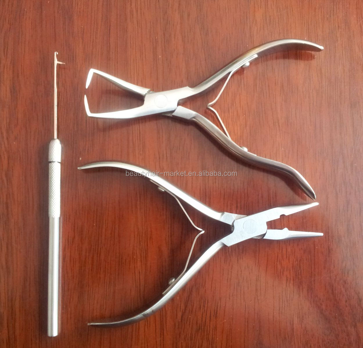 Hair Extensions Tools Stainless Steel Hair Extension Pliers Sets Kit with Hook Needle