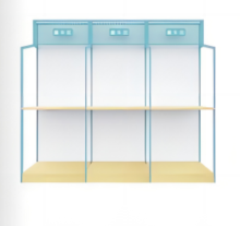 wooden shelves for grocery store