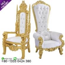 Wholesale Modern Luxury White and Gold Wedding Throne Sofa Chairs