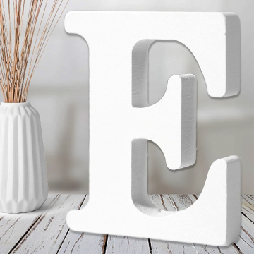 Walnut Plywood Laser Engraved Elegant 'E' Folk Art Desktop Decor