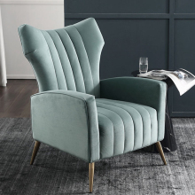 Y-2051 Modern Green Velvet Wing Leisure Chairs for Living Room