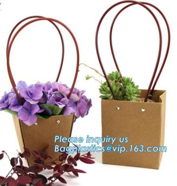 Eco-friendly Promotional Kraft Paper Bag, Wedding Party Favor Paper Gift Bags, Flower Shopping Bags