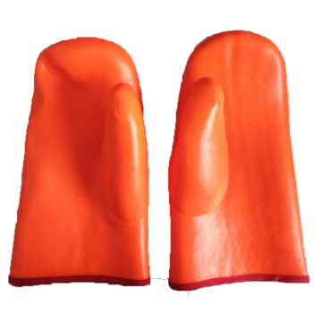 Orange PVC gloves foam insulated linning mitten gloves