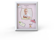 baby pink wooden announcement photo frame