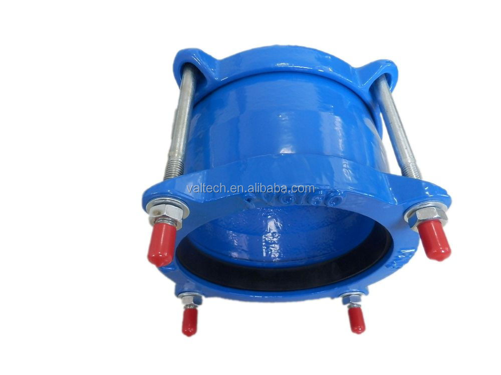 Ductile iron coupling for UPVC pipe