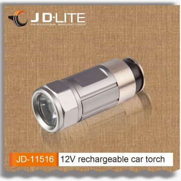 12V rechargeable car flashlight Plugs into car socket directly for charging mini flashlight