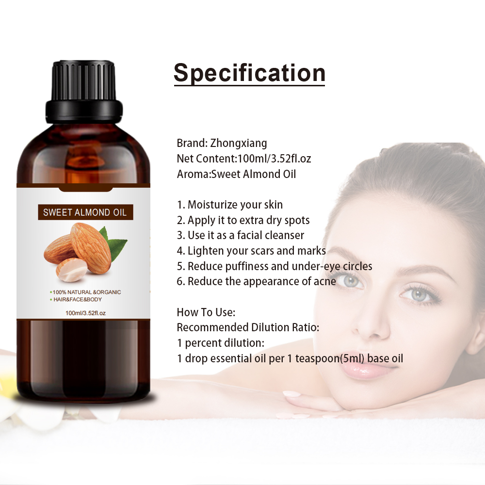 Produit de beauté Huile de support d&#39;amande douce pour corps