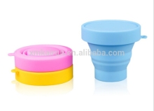 Telescope Shape Heat Resistance silicone foldable cup/silicone folding cup/foldable silicone cup