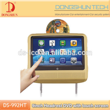 9" dvd player headrest with touch screen