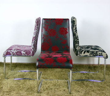Foshan fabric seat&metal frame dining chair
