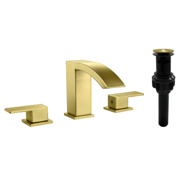 SHAMANDA Brass Two Handle Waterfall Bathroom Sink Faucet