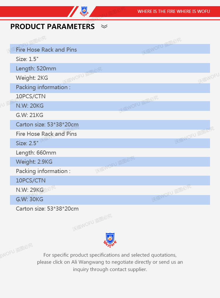 1.5" fire hose rack