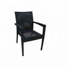 Hot Sale Outdoor Black Plastic Rattan Wicker Stackable Dining Chairs for Your Patio or Garden