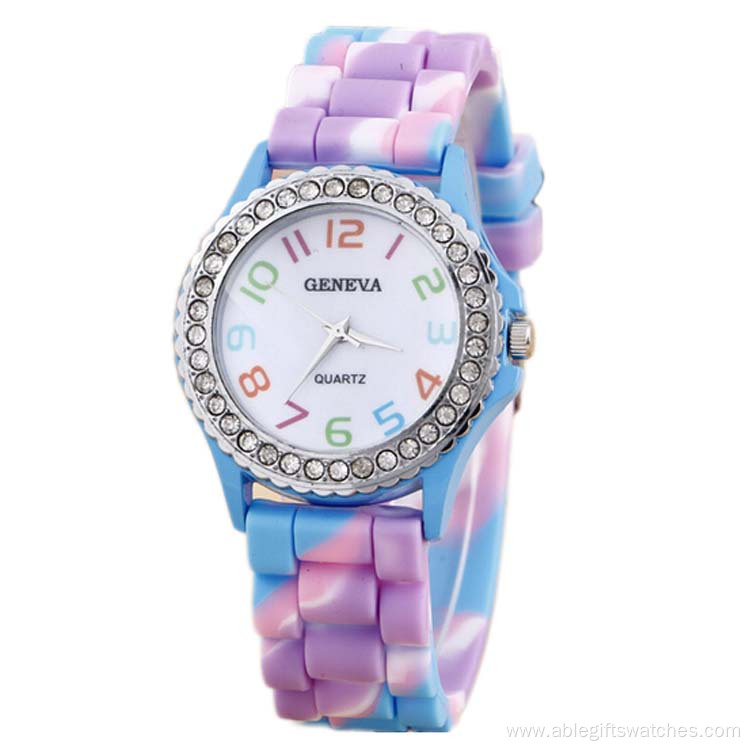 Original Design Girls Diamond Silicone Watches