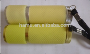 yellow rubber aluminum flashlights