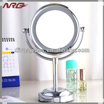 Magnifying Round Standing Mirror With LED