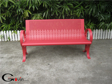 Metal bench outdoor, red metal outdoor bench