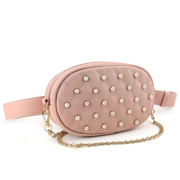 Custom Pearl Chain Fanny Pack Purse Belt Bag