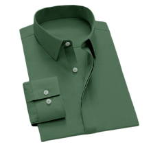 Most popular pure natural green materi eco frien dly long sleeve shirt men's dress shirt plus size man shirt