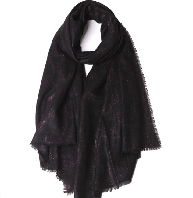 Cashmere Woven Scarf Black