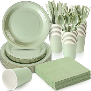 350 Piece Bridal and Baby Shower Decorations Tableware Set