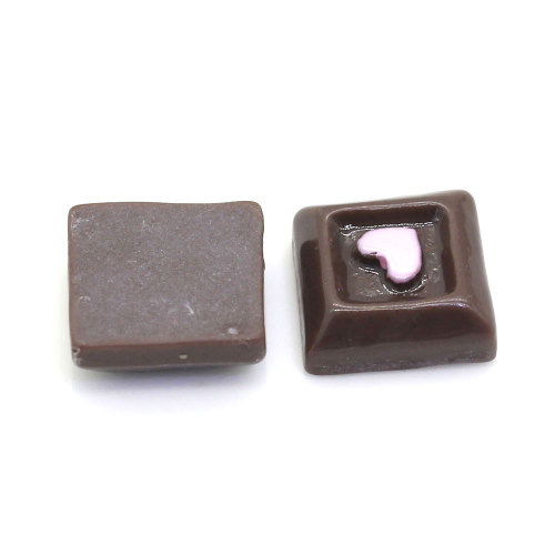 100pcs Colorful Square Cube Chocolate Candy Shaped Resin Cabochon For Handmade Craft Decoration Beads Slime