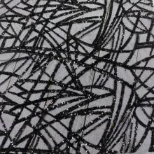 Anomalous Black Sequins Design Embroidery Fabric