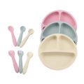 Silicone Plate With Spoon and Fork