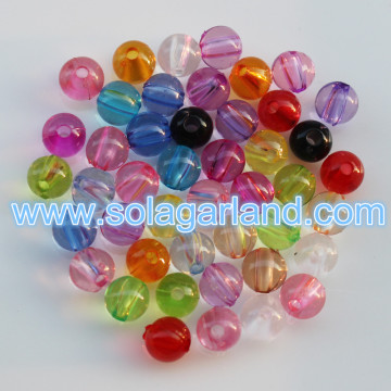 Perles de poney rondes en acrylique transparentes 4-37MM