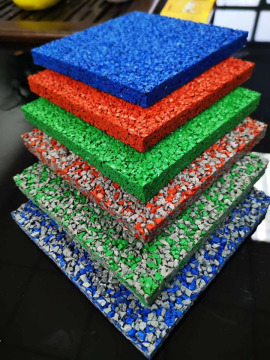 Colorful rubber particles in the amusement park