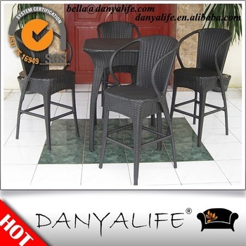 DYBAR-D5417 Danyalife All Weather Furniture Rattan Garden High Table and Chiars